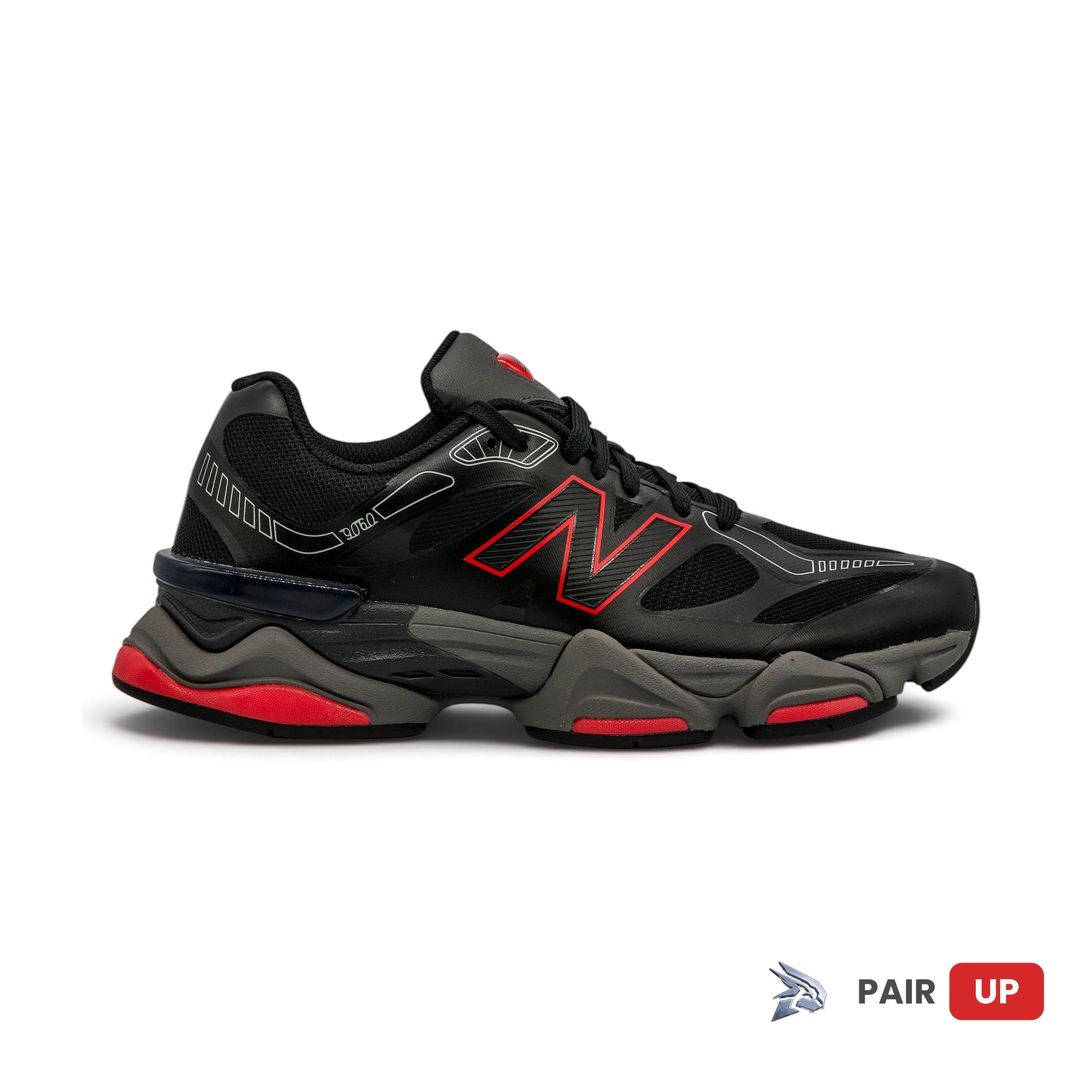 New Balance 9060 Black / Fire Cracker